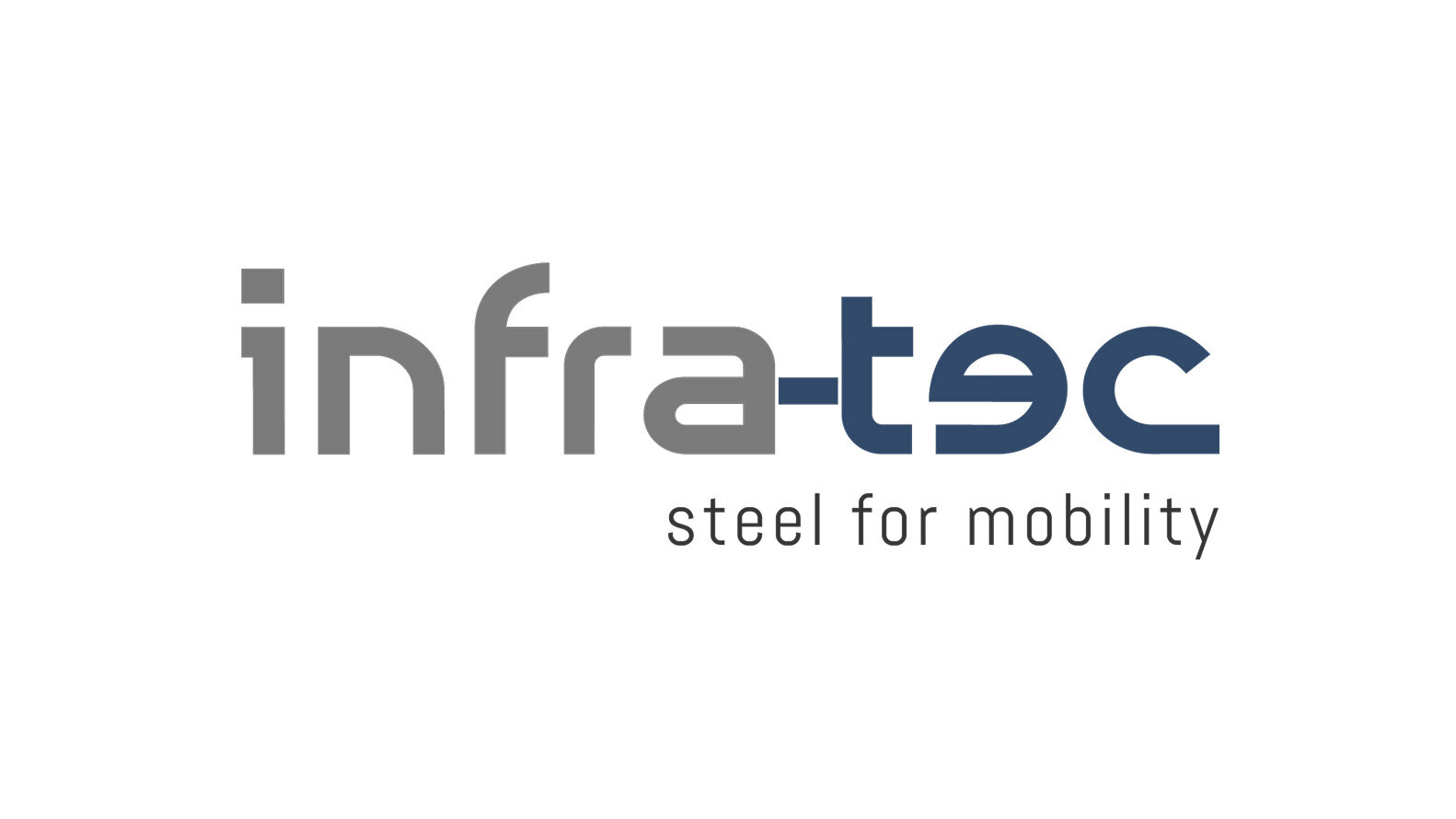 The infra-tec logo features the company name in grey and blue, accompanied by the slogan “steel for mobility”.